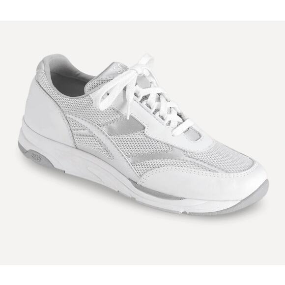 SAS Women's Tour Mesh Lace-Up Sneaker White/Silver Size 10.5 W3 Triple Wide NIB - Picture 1 of 14